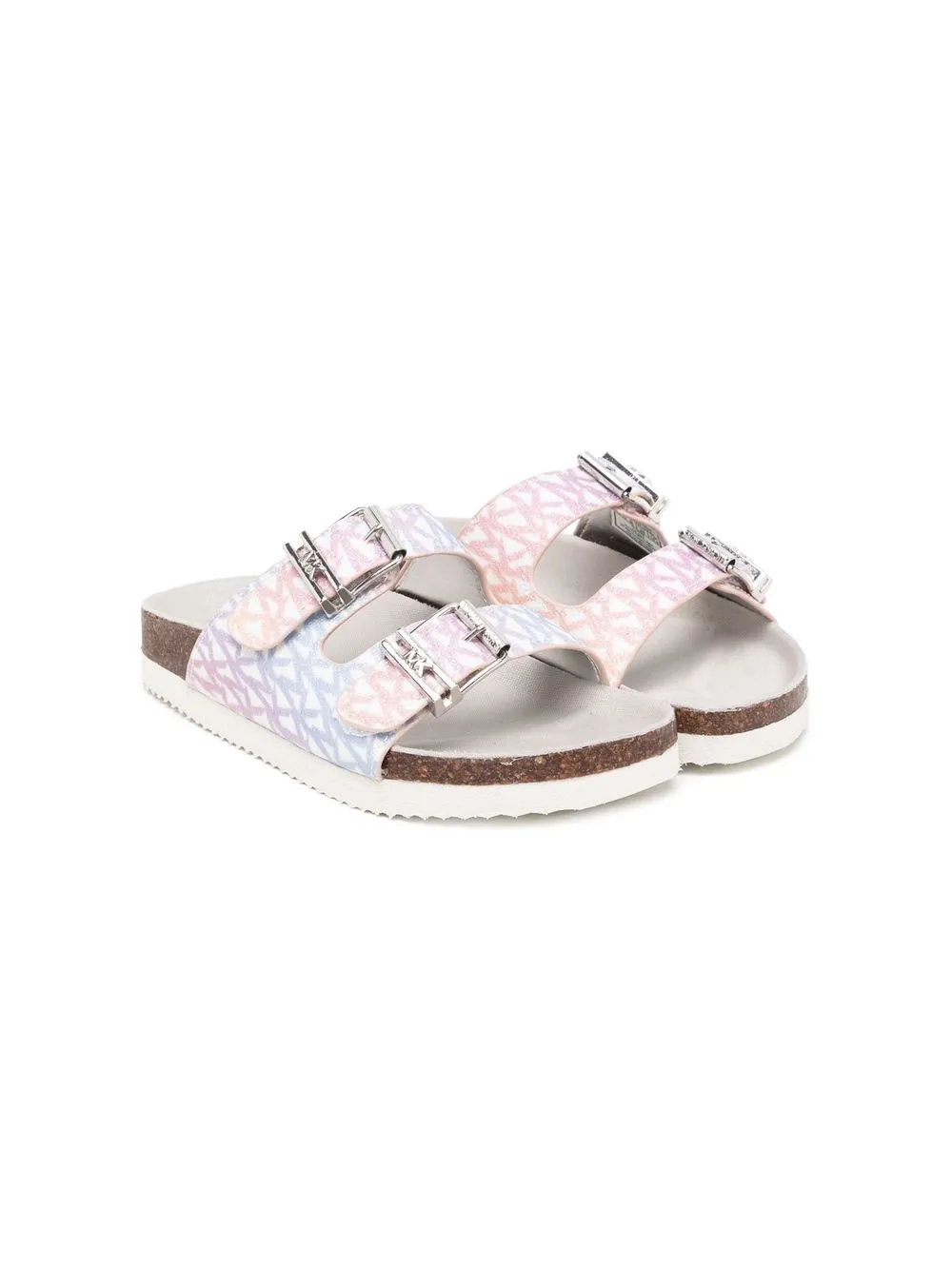 

Michael Kors Kids sandalias con doble tira y logo - Multicolor