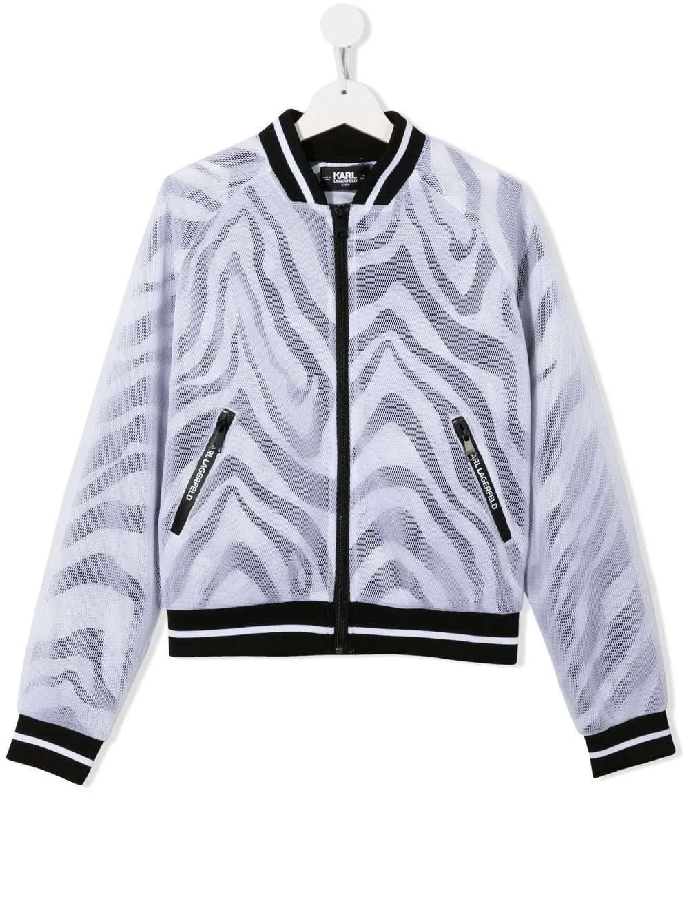 

Karl Lagerfeld Kids TEEN zebra-print zip jacket - White