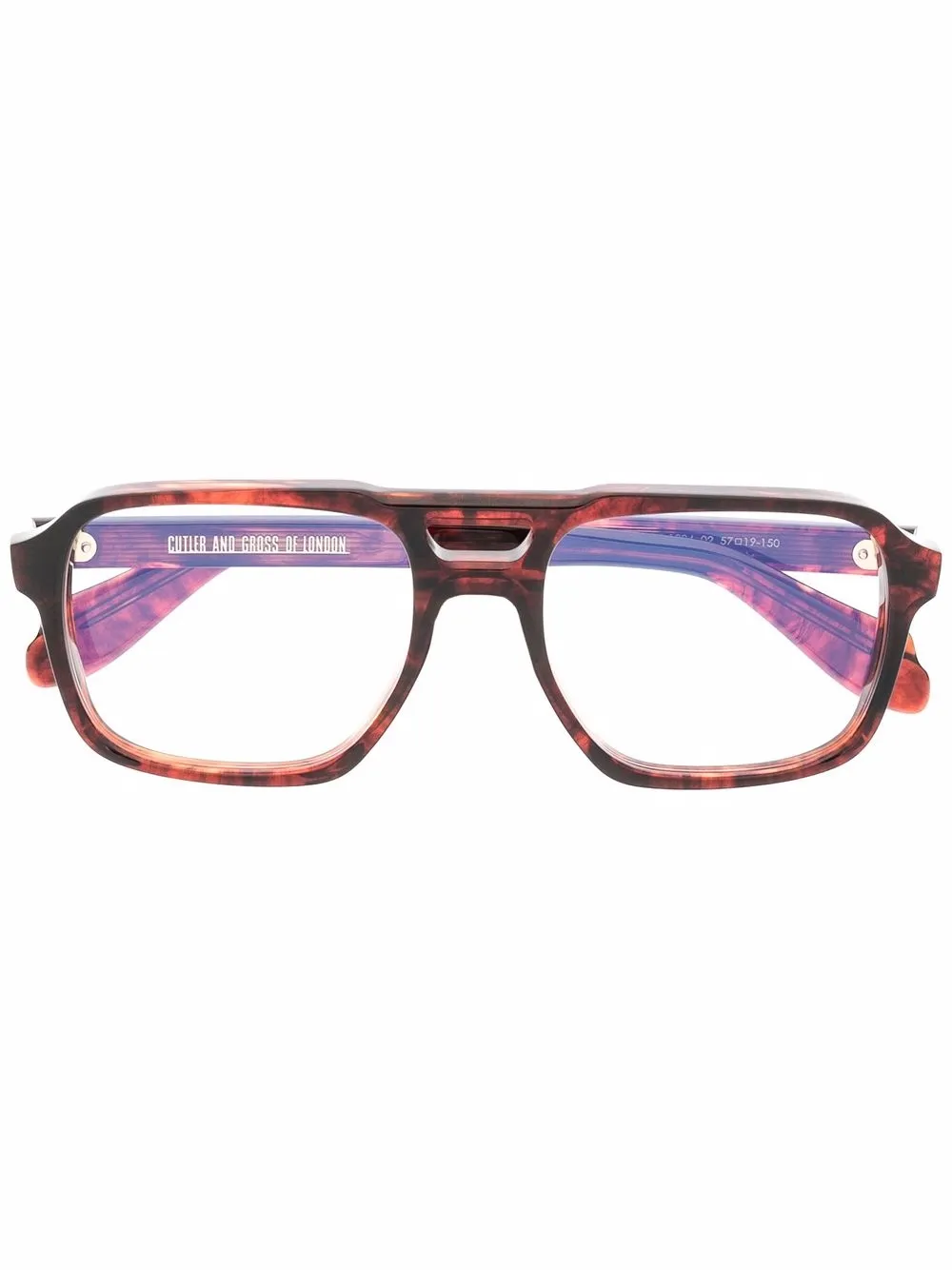 Cutler & Gross lentes con armazón estilo piloto de efecto carey - Marrón