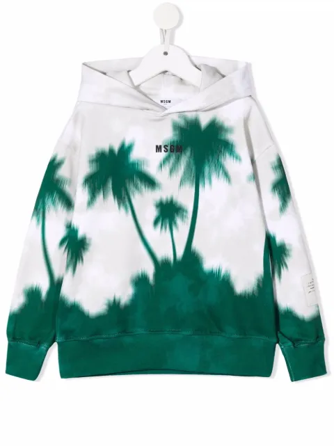 MSGM Kids palm tree-print hoodie
