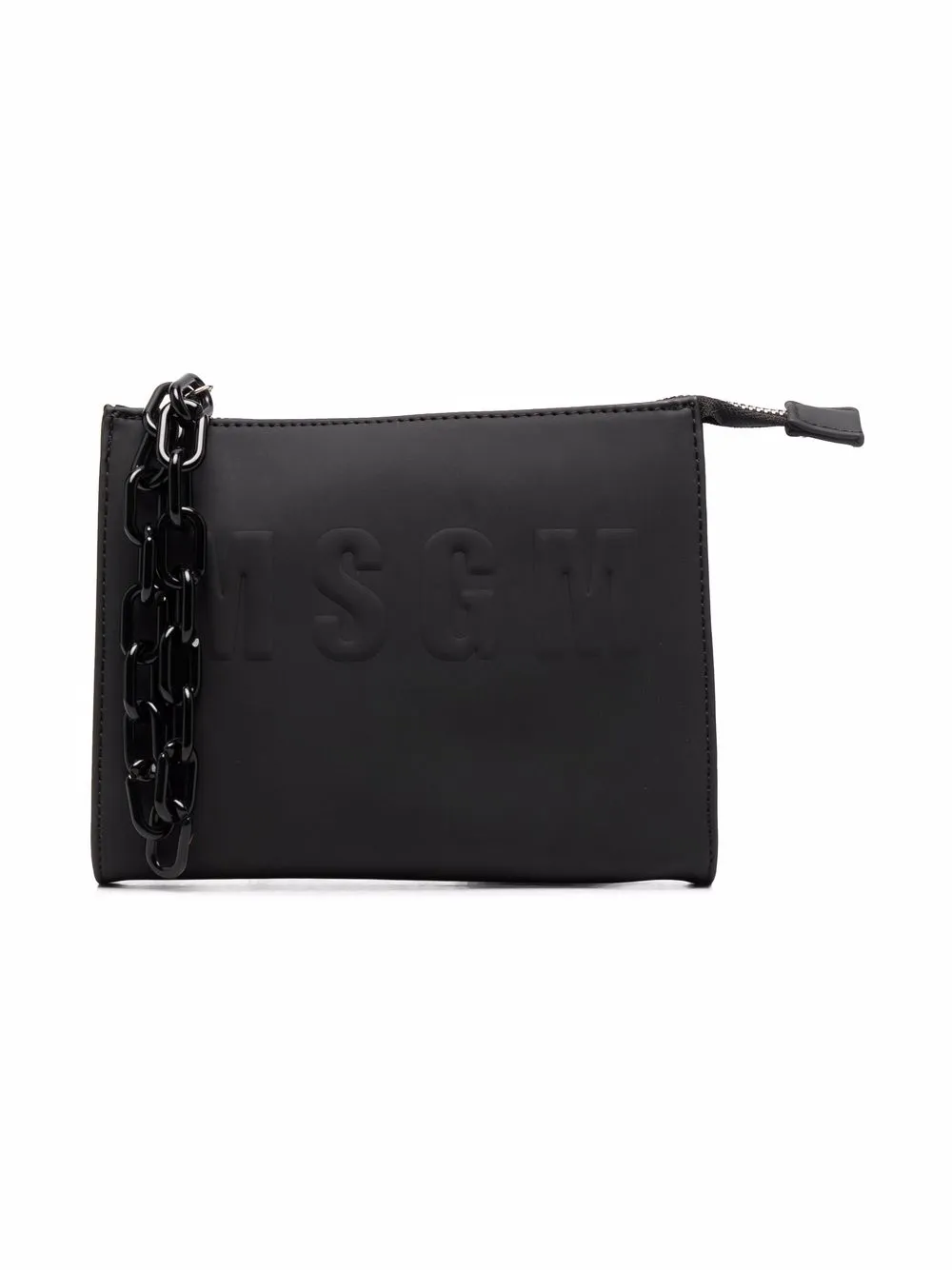 

MSGM Kids embossed-logo faux-leather pouch - Black