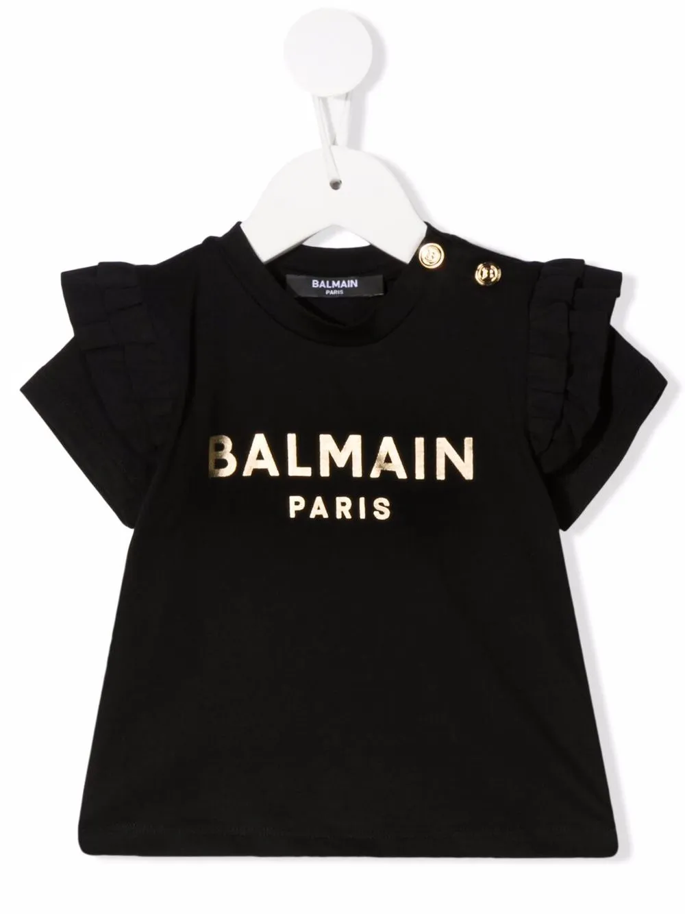 

Balmain Kids playera con logo estampado - Negro