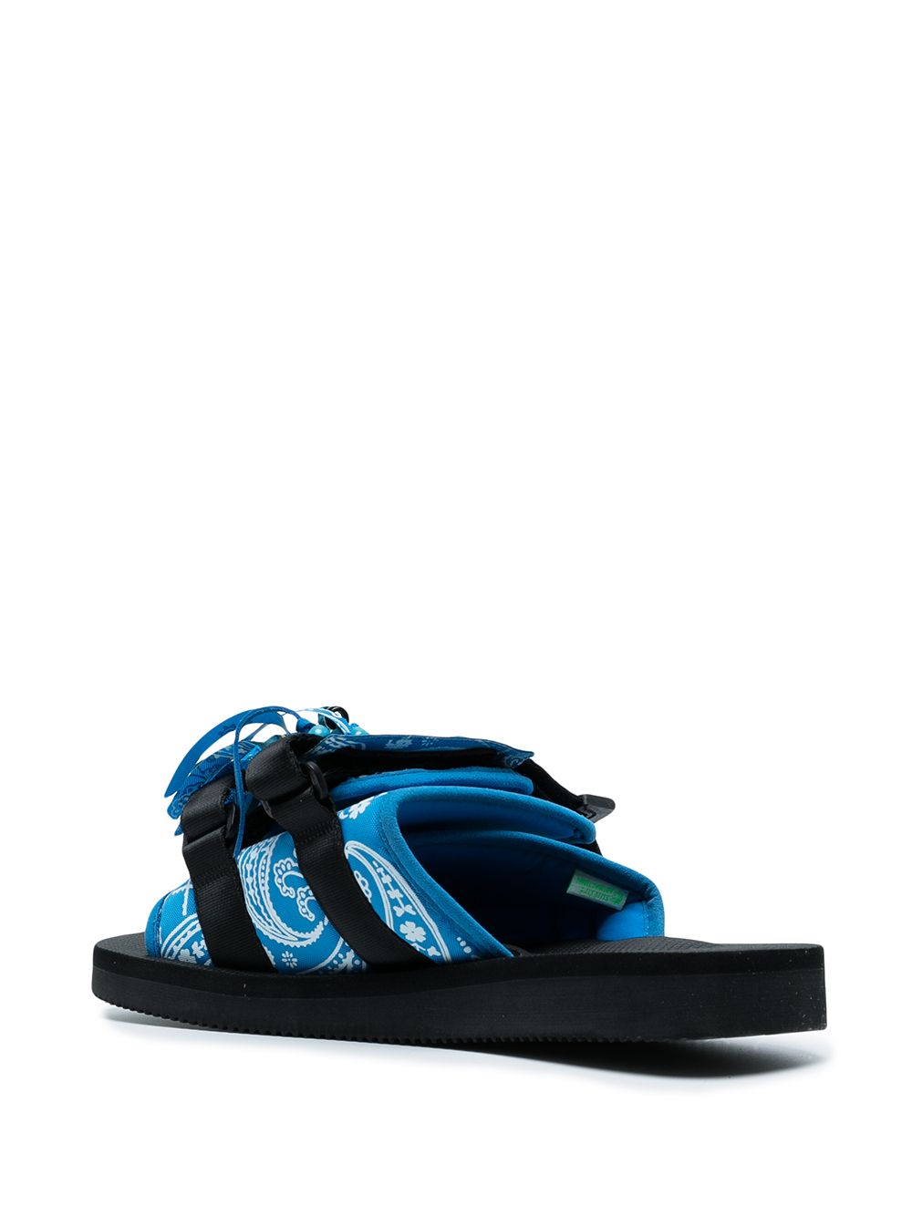 Shop Suicoke Moto-cab Fringed Sandals In Blue