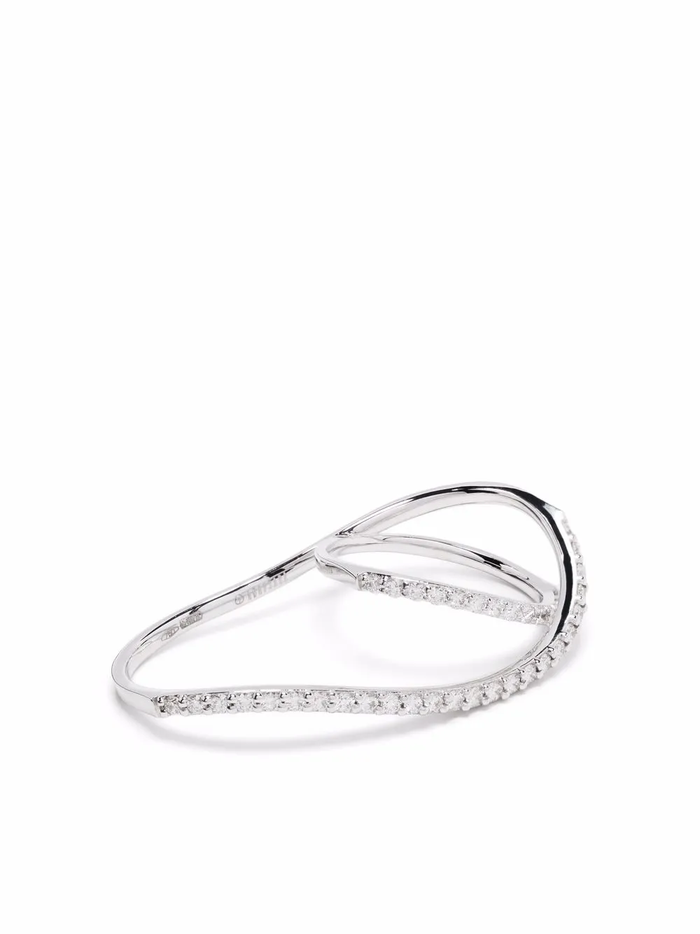 

Anapsara 18kt white gold diamond two-finger ring - Silver