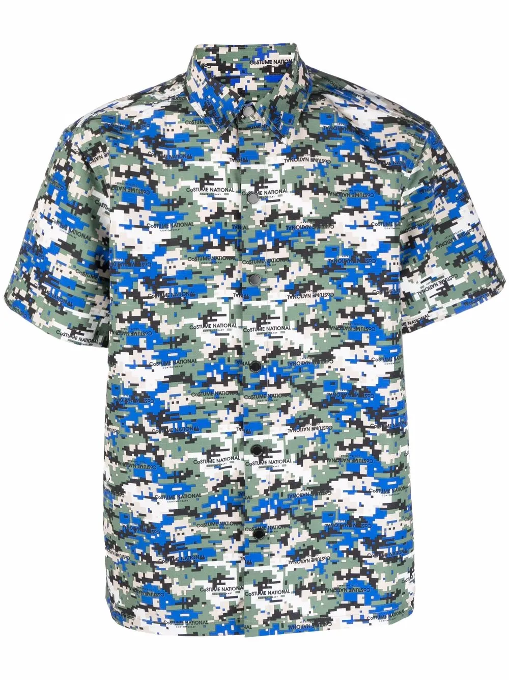 

costume national contemporary patterned short-sleeved shirt - Green