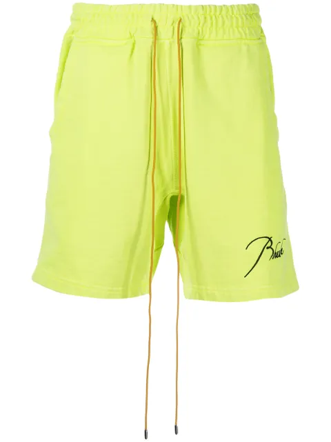 RHUDE embroidered-logo cottons shorts