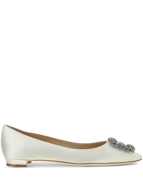 Manolo Blahnik Hangisi satin ballerina shoes