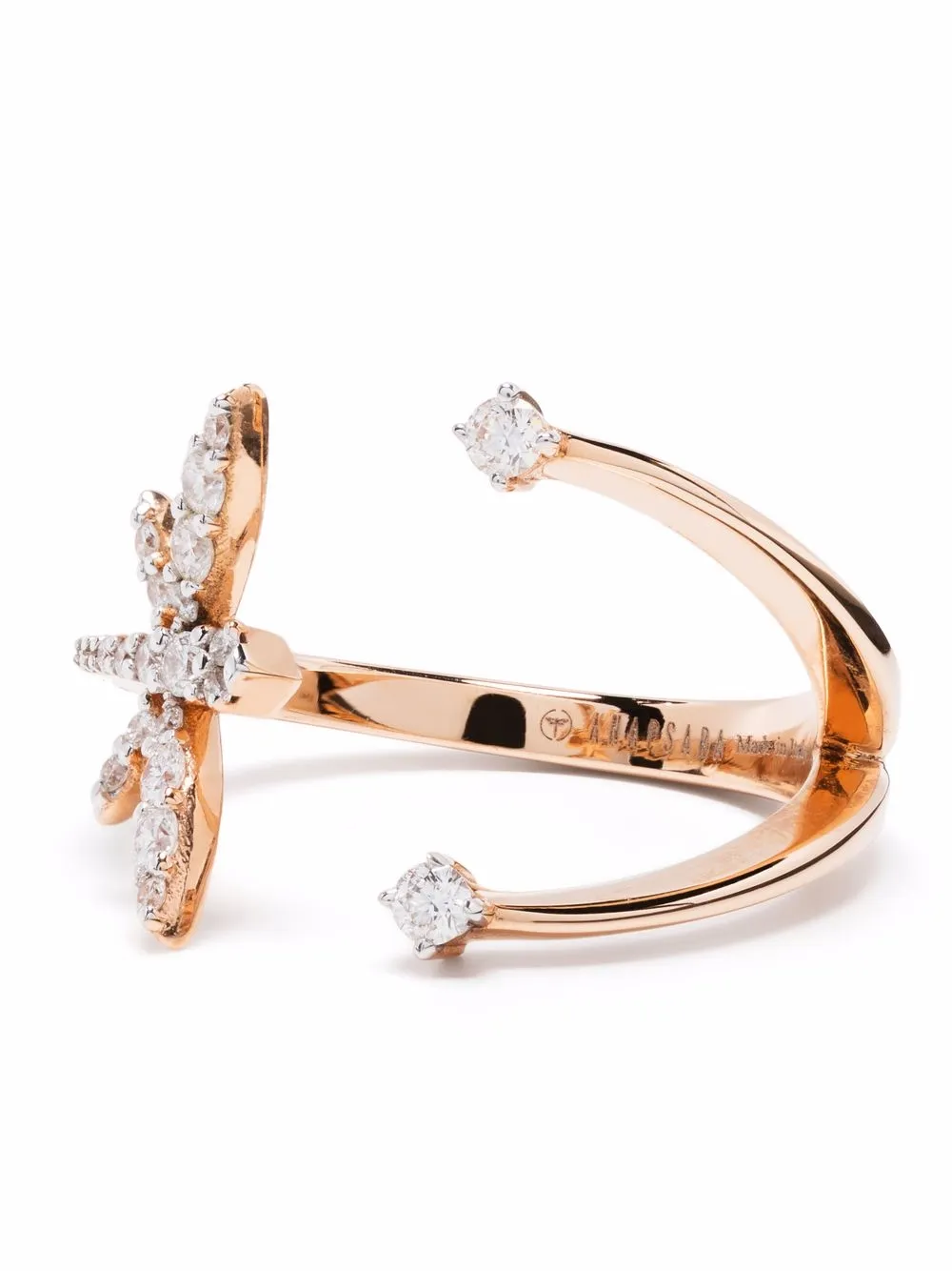 Anapsara Anello Dragonfly in oro rosa 18 carati con diamanti | Anelli di alta gioielleria | Image 3