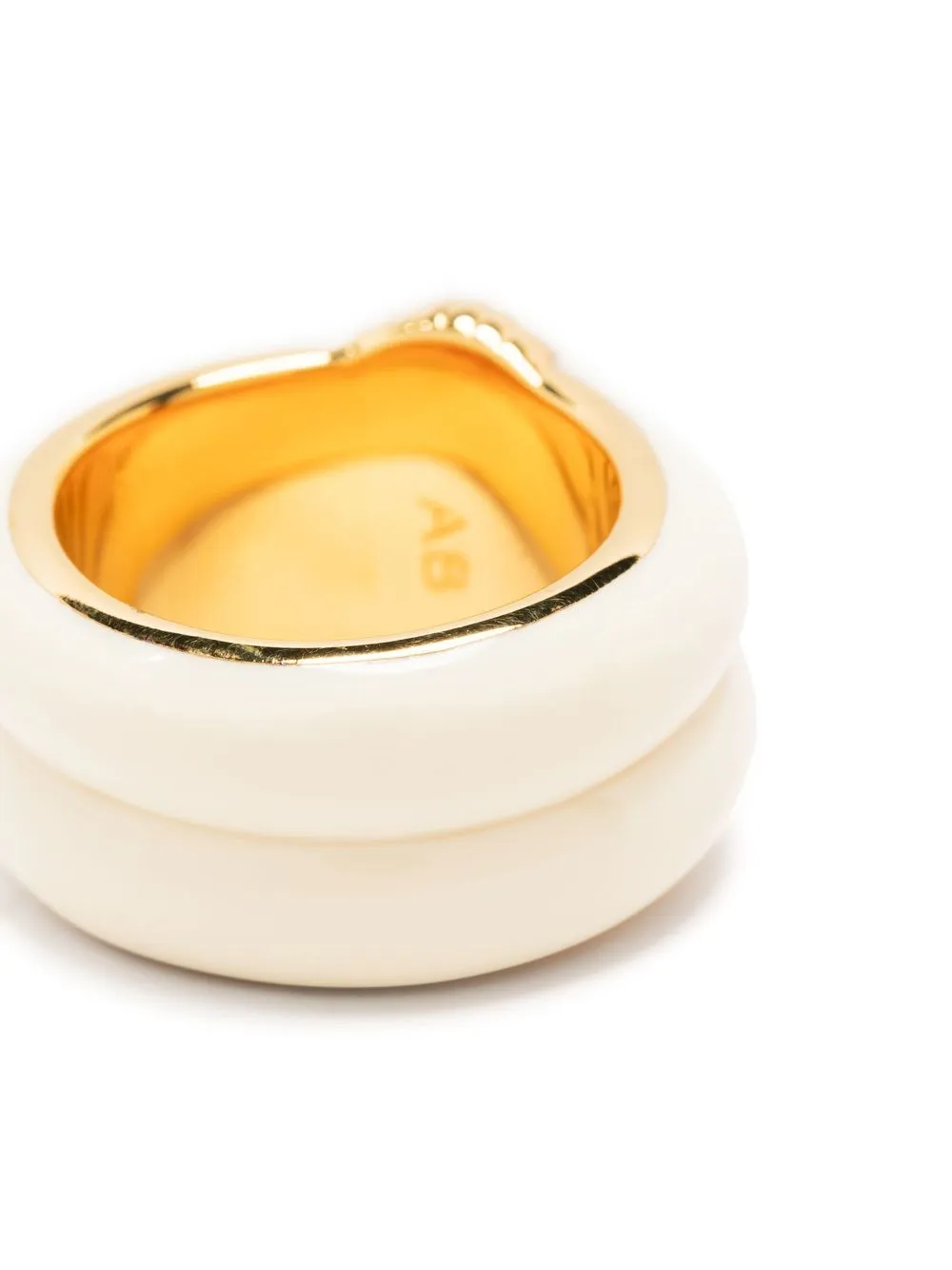  Aurelie Bidermann Anillo Katt Con Doble Capa - Blanco 