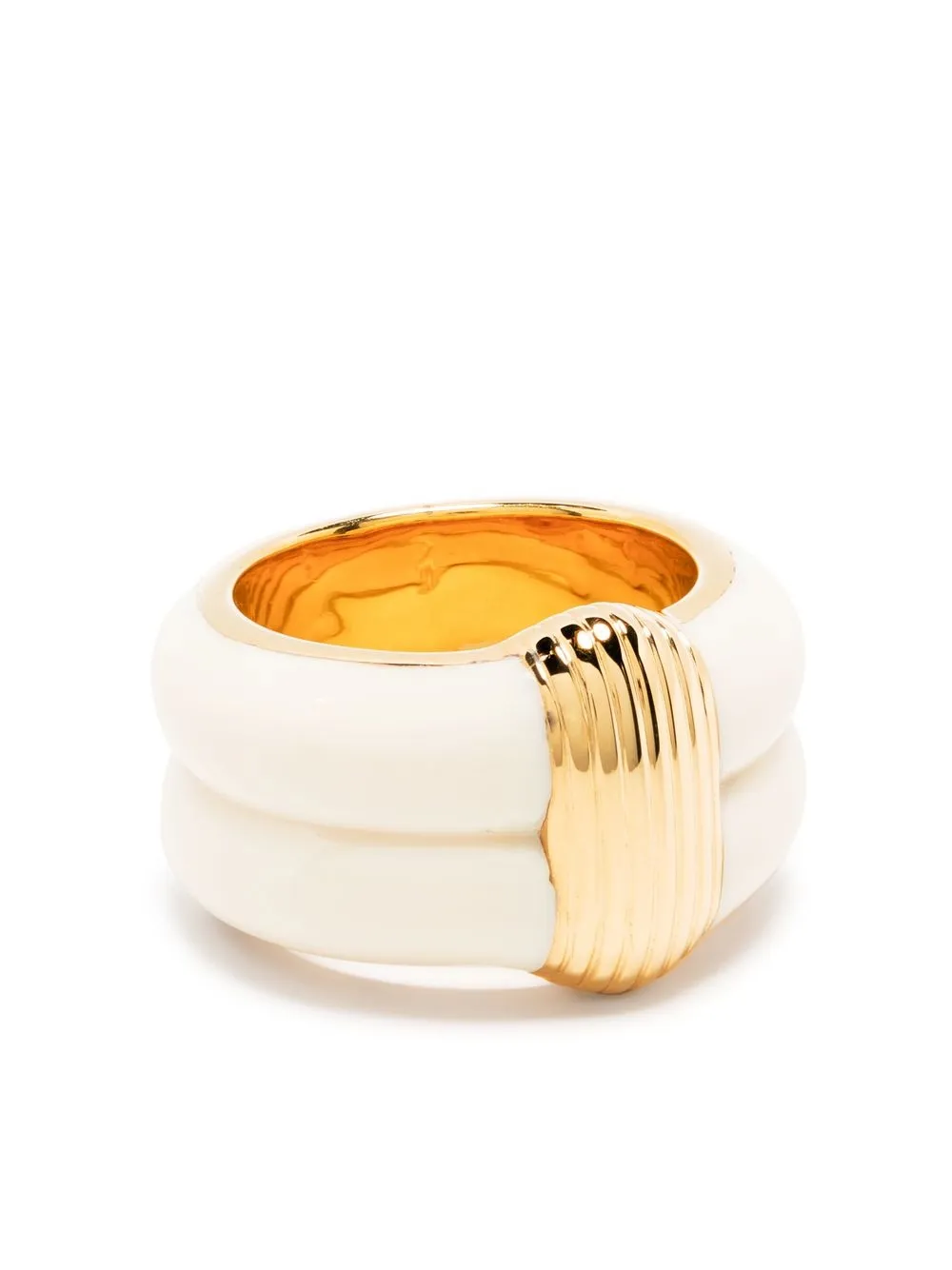 Aurelie Bidermann Anello doppio Katt - Bianco