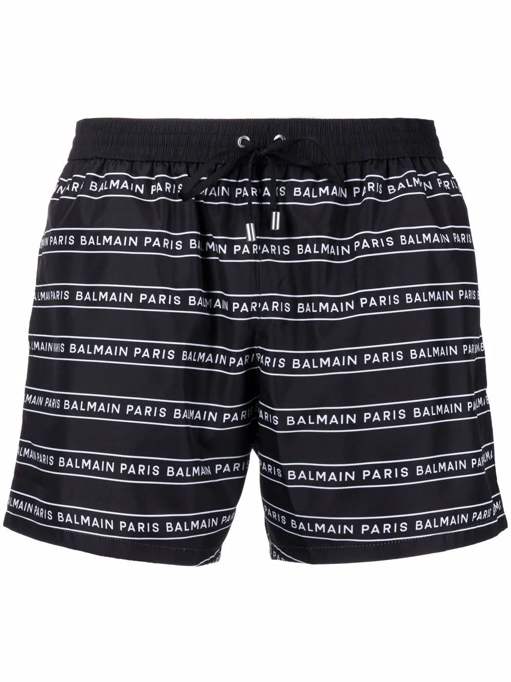 

Balmain shorts de playa con cordones y logo estampado - Negro