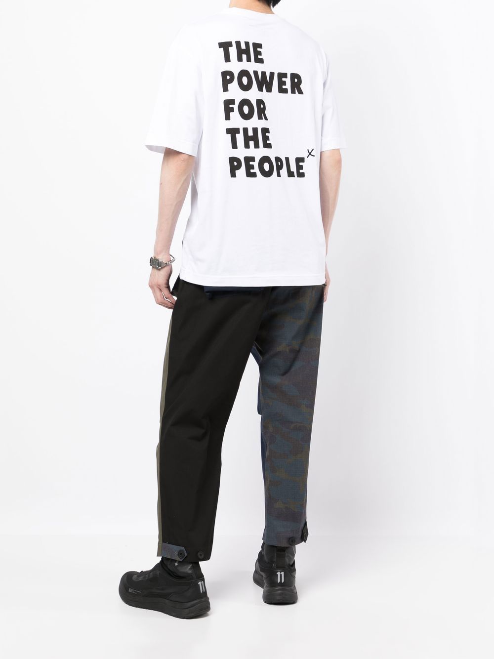 The Power For The People T-shirt met logoprint - Wit