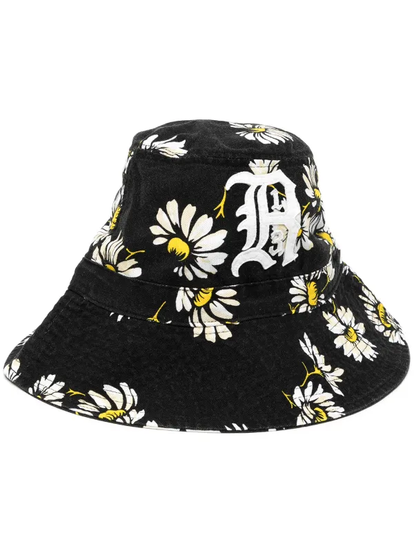 R13 logo-appliqué daisy-print Bucket 