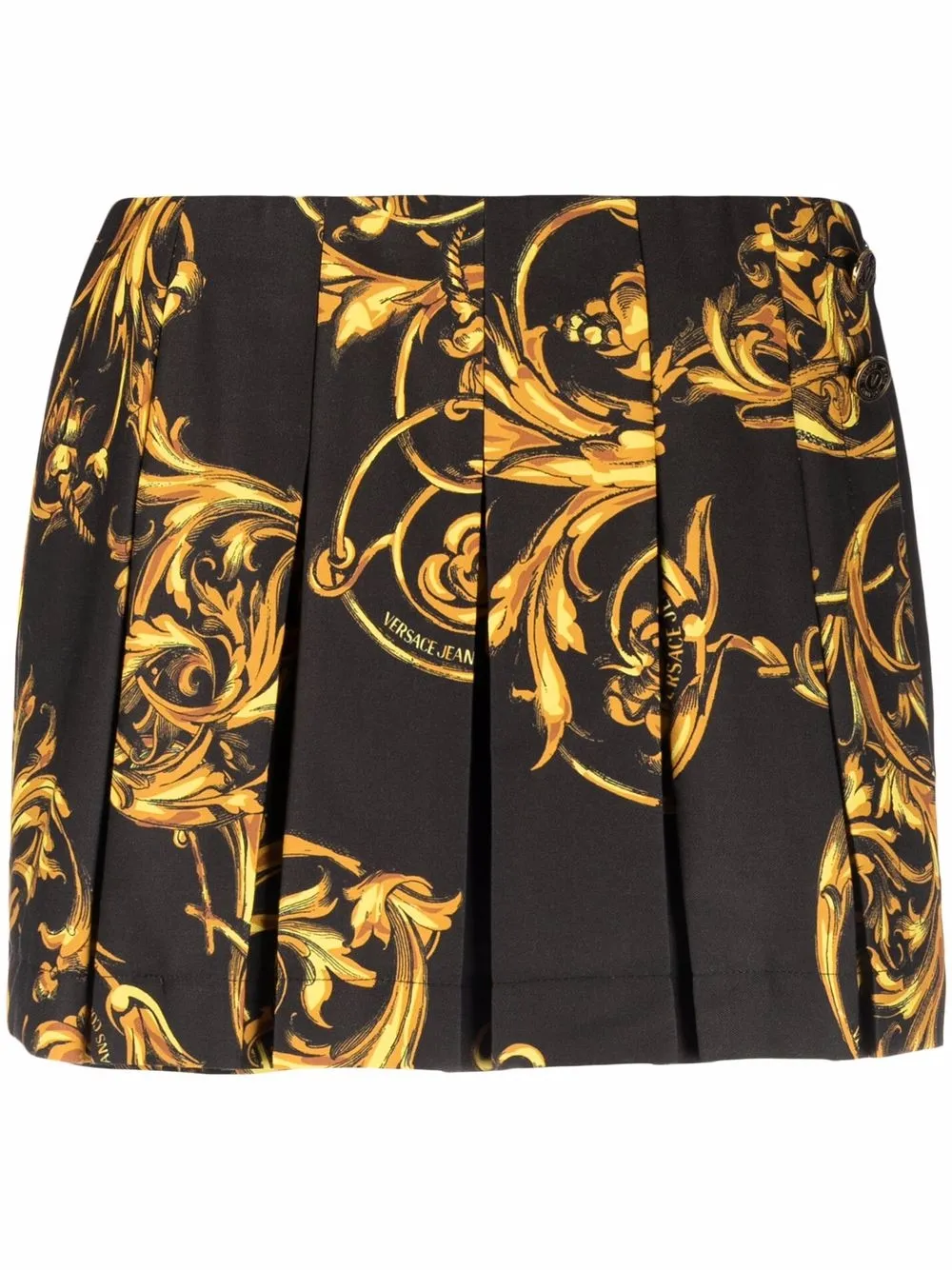 

Versace Jeans Couture baroque-print pleated shorts - Black