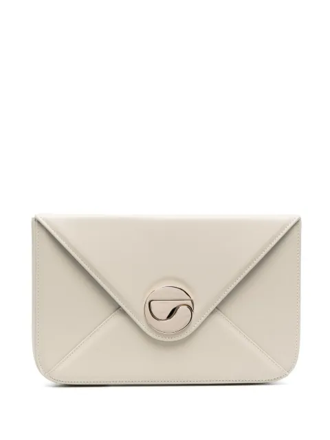 Mailbox leather clutch bag