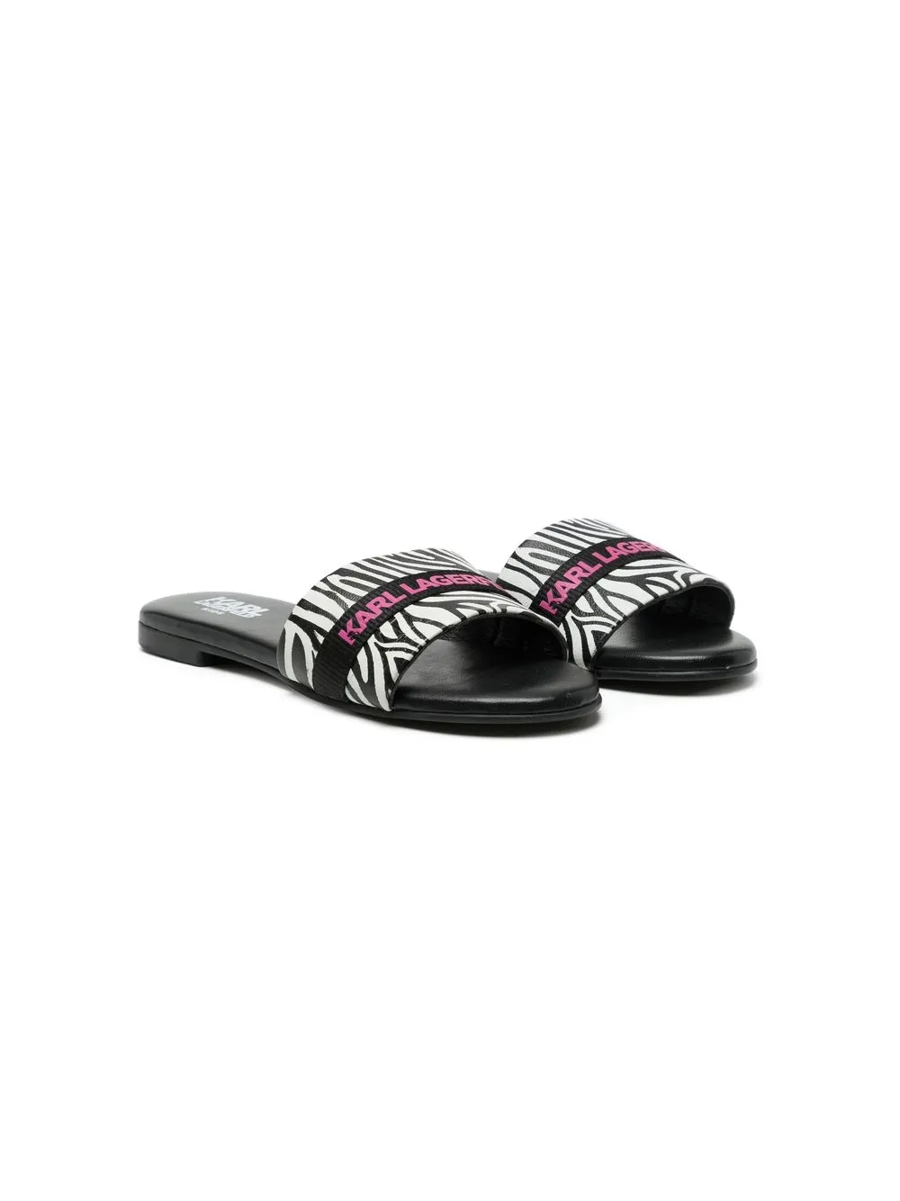 

Karl Lagerfeld Kids sandalias con motivo de cebra y logo - Negro