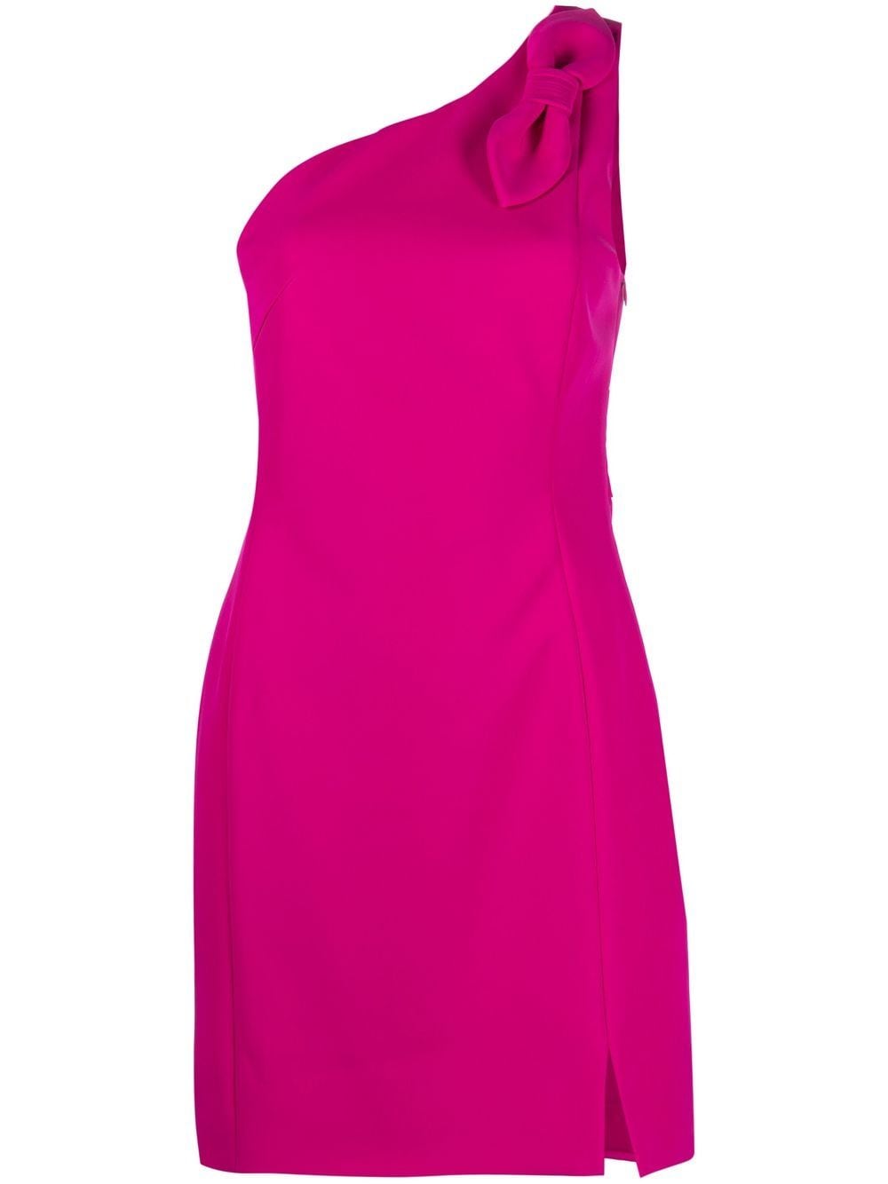 Genny Bow-embellished One-shoulder Dress In Rosa
