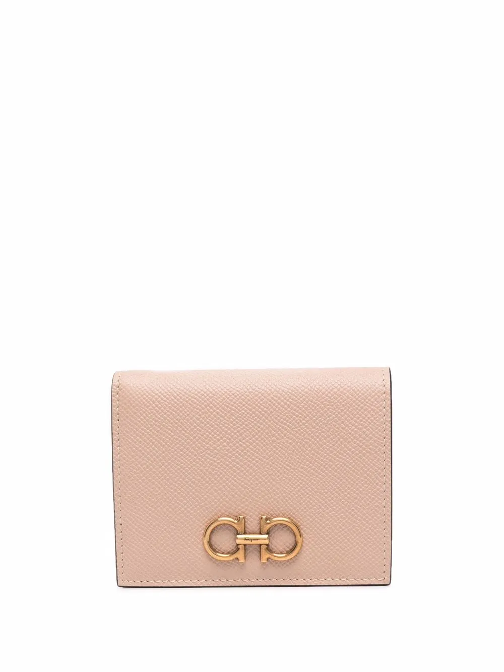 

Ferragamo Gancini logo-plaque leather purse - Pink