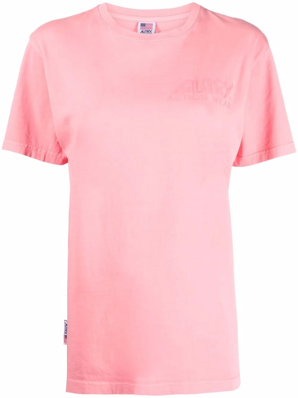 autry t-shirt à logo embossé - rose