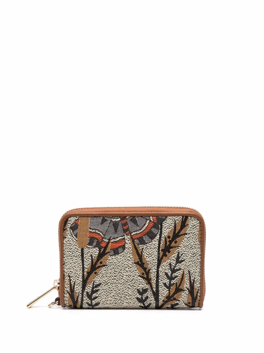 

Furla cartera con mariposa en jacquard con ribete cuero - Neutro