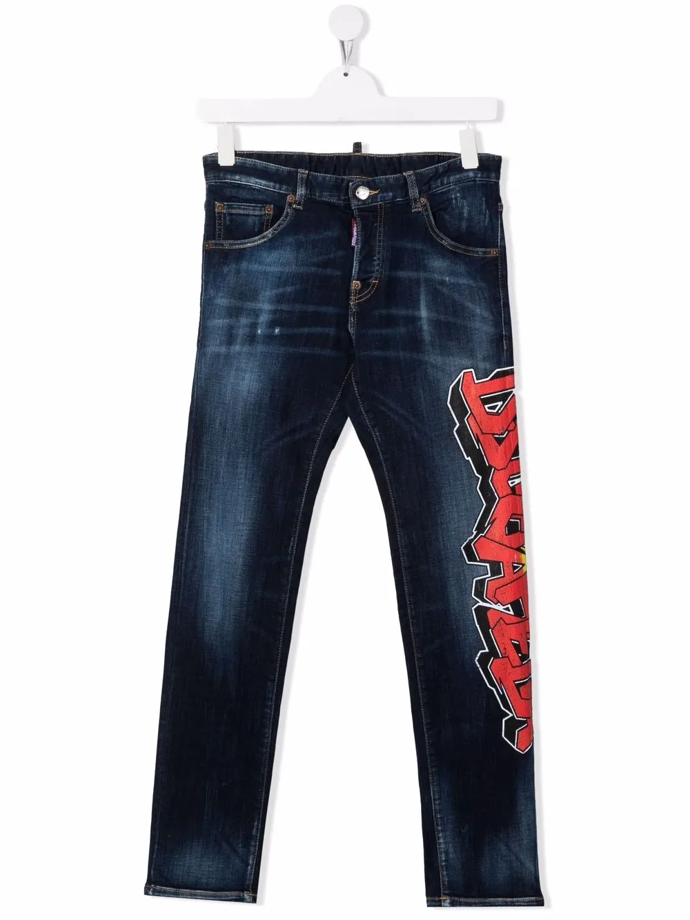 

Dsquared2 Kids jeans rectos con logo estilo grafiti - Azul