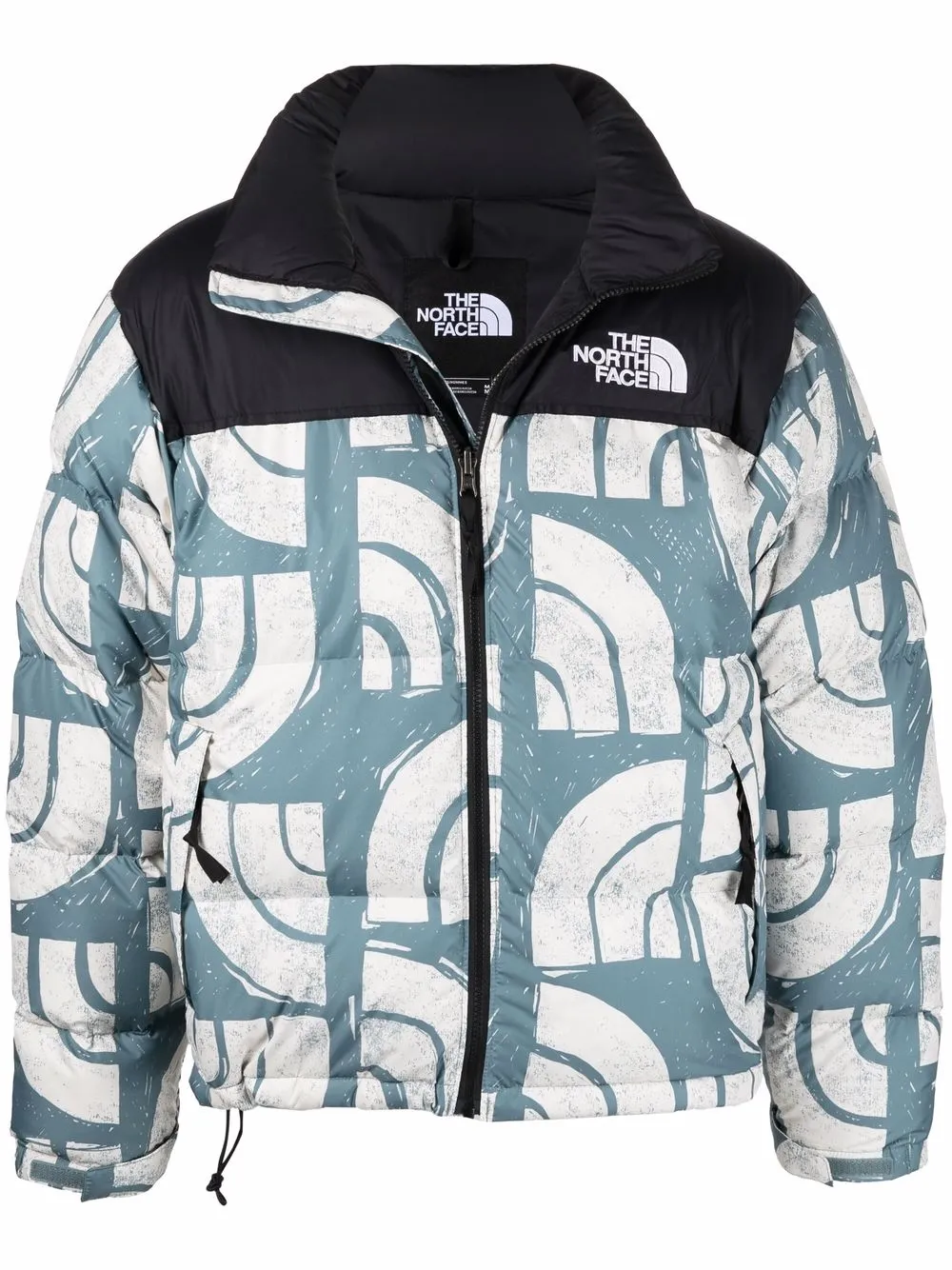 

The North Face patterned zip-up down jacket - Blue