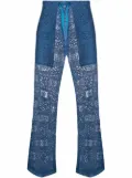 Needles lace-detail wide leg trousers - Blue