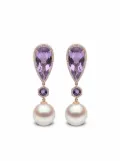 Yoko London 18kt rose gold Kaleidoscope amethyst and South Sea pearl drop earrings - Pink