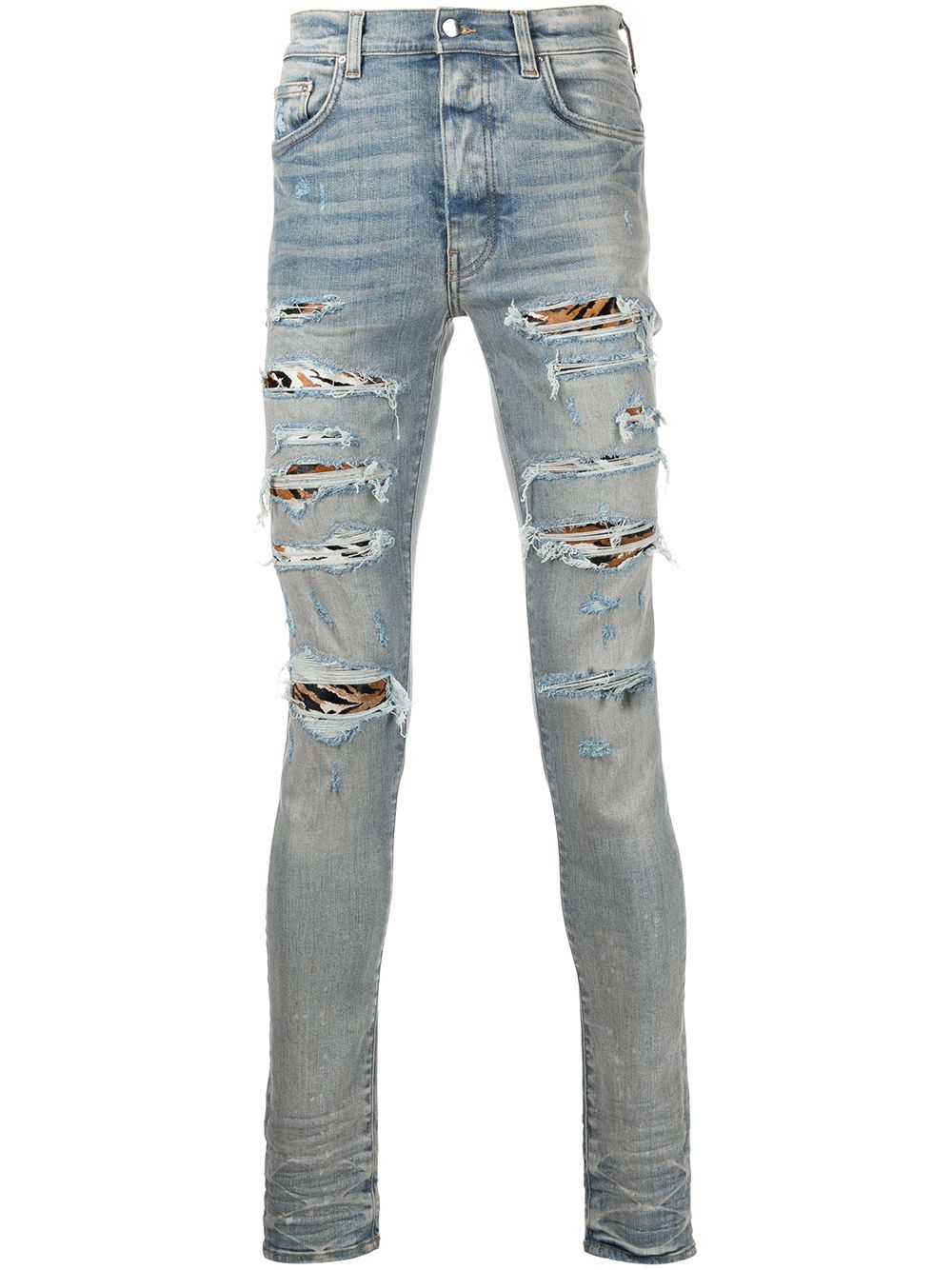 

AMIRI skinny jeans MX1 con efecto envejecido - Azul