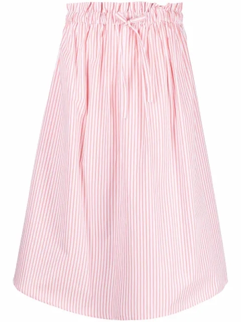 Woolrich stripe-print contrast skirt 