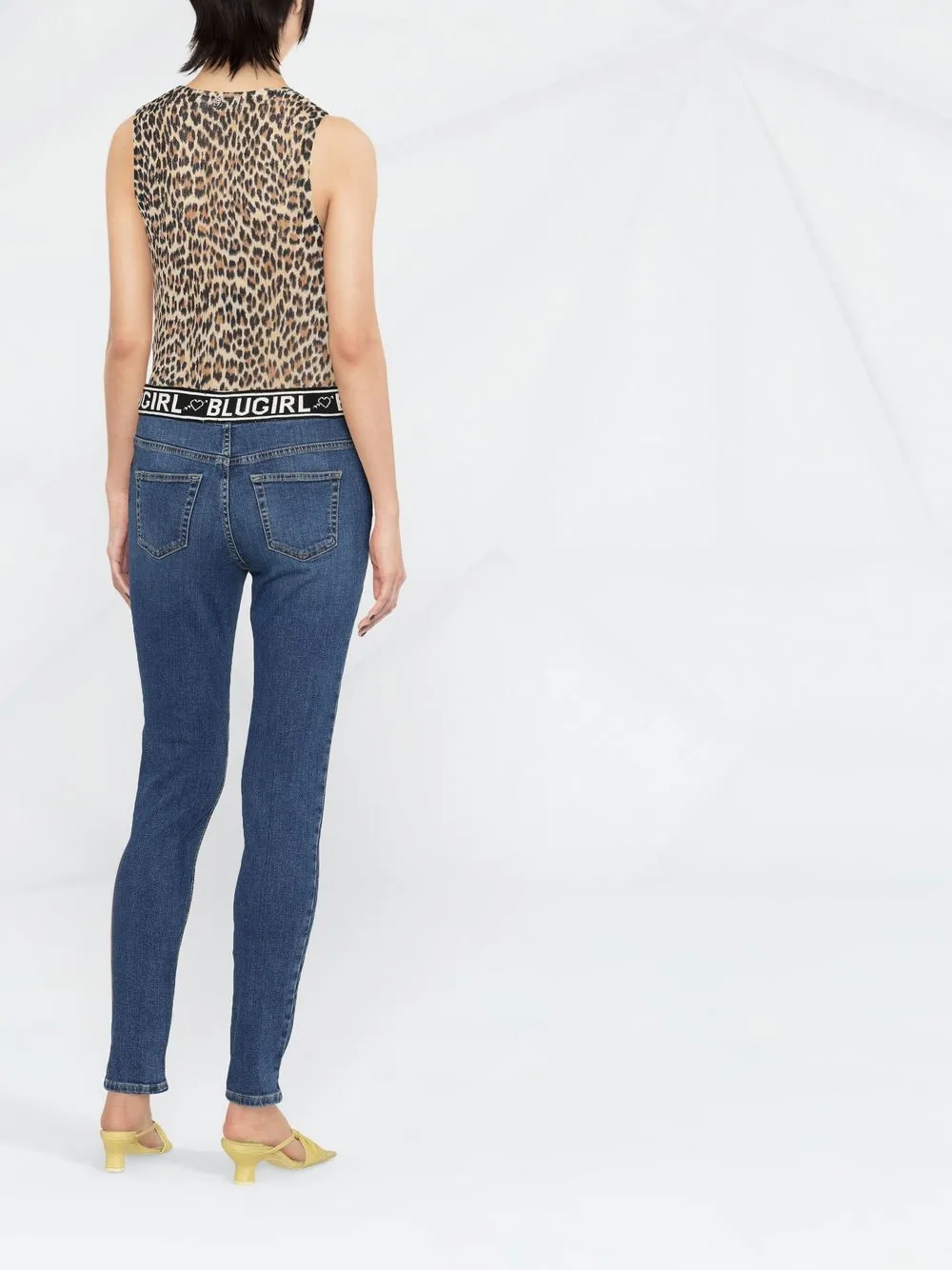  Blugirl Skinny Jeans Mit Logo   Blau 