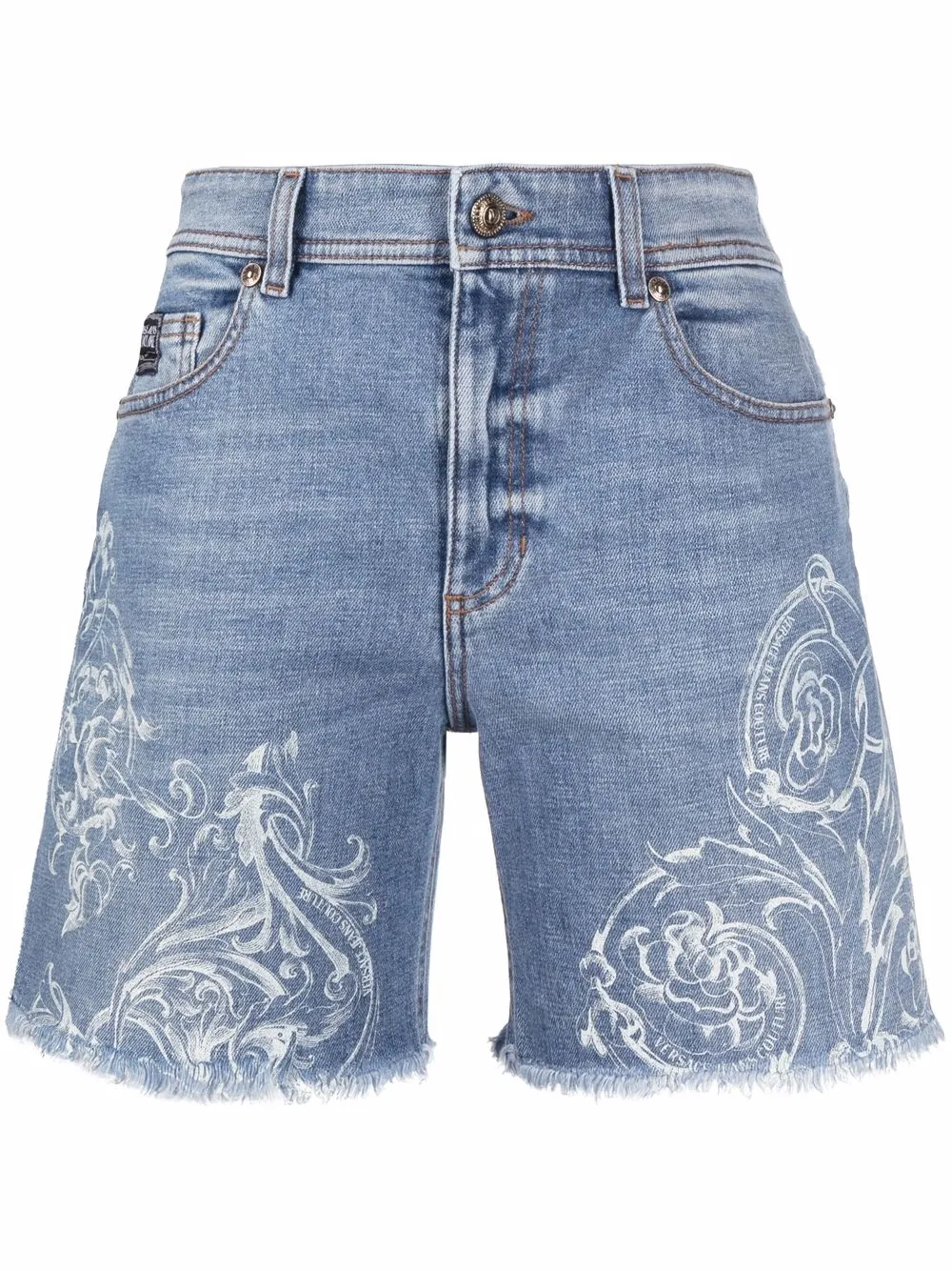 

Versace Jeans Couture shorts de mezclilla con estampado Regalia Baroque - Azul