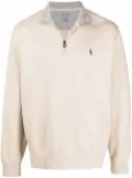 Polo Ralph Lauren logo patch Zip Pullover - Neutrals