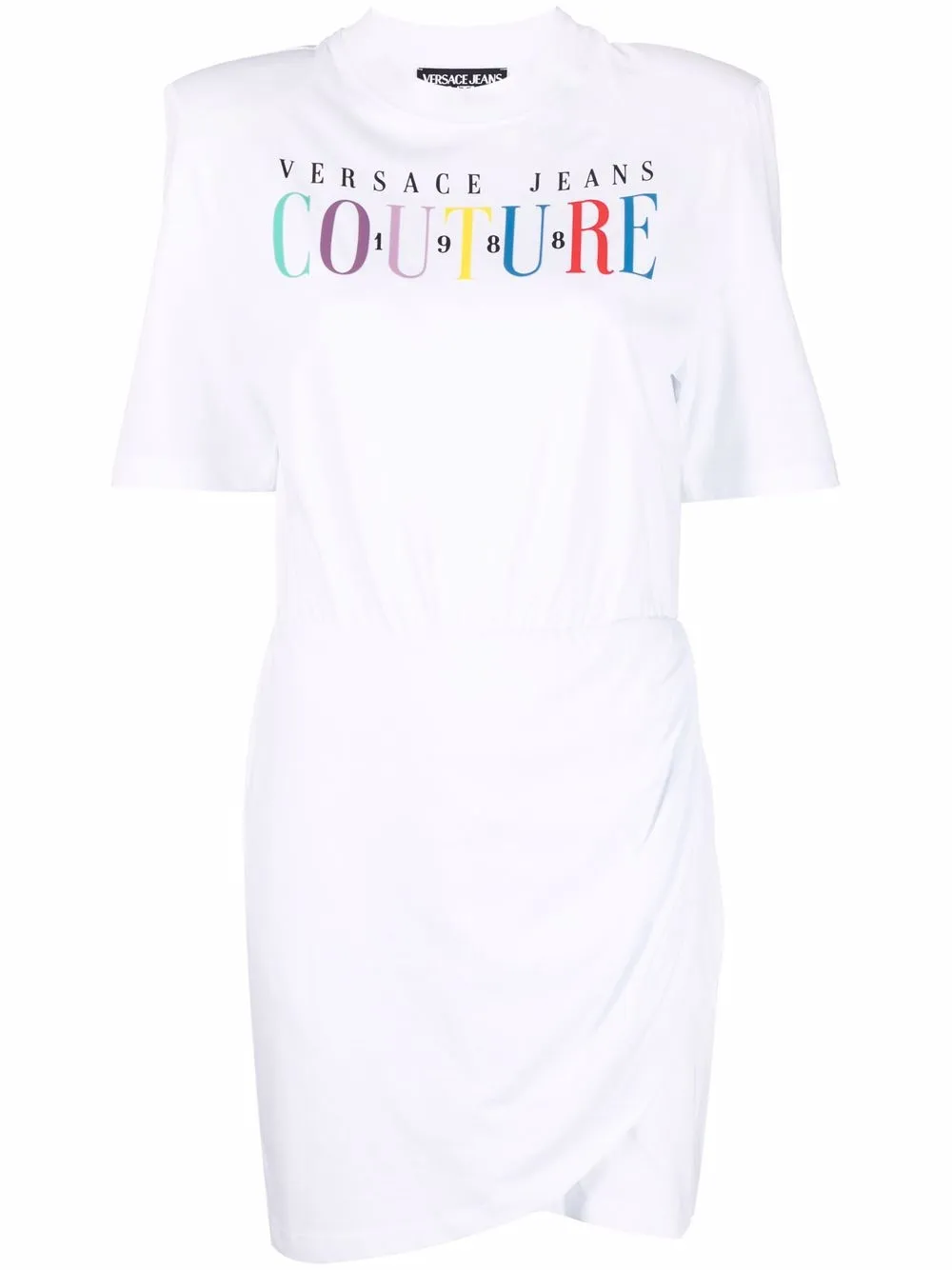 

Versace Jeans Couture draped T-shirt dress - White