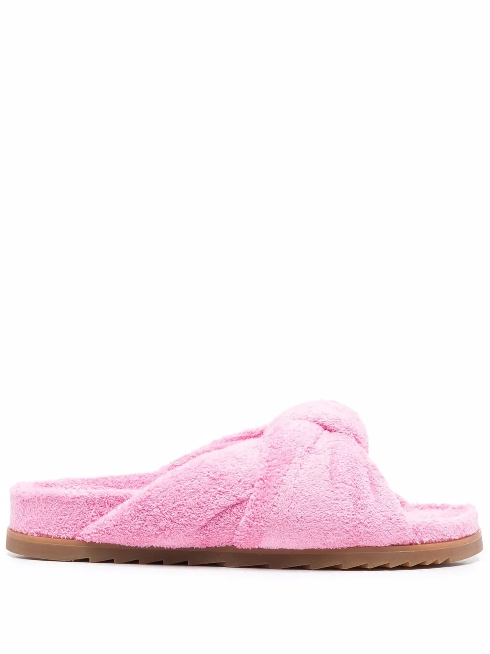 

Ash brushed knot-detail slippers - Pink