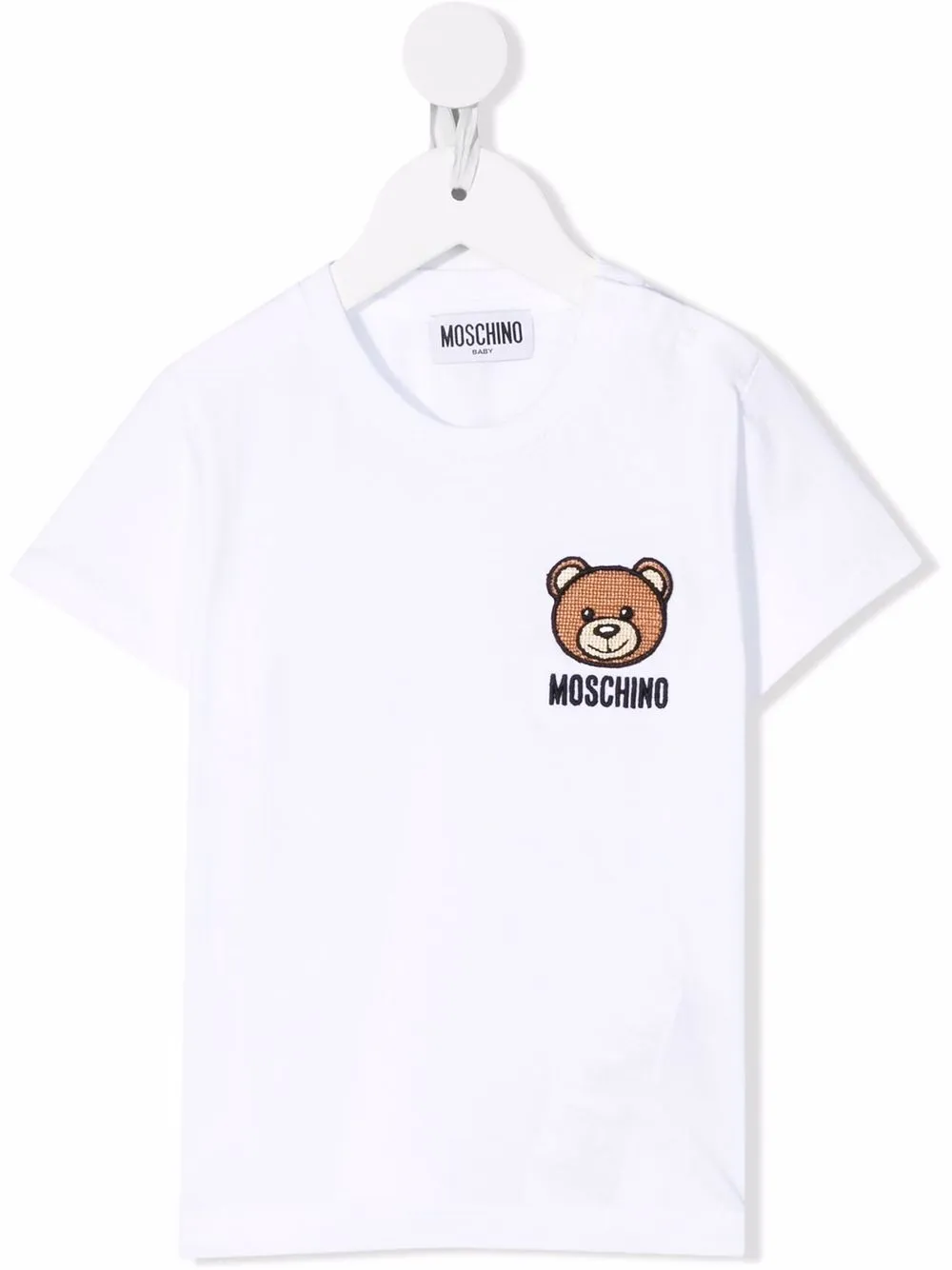 

Moschino Kids Teddy Bear embroidered T-shirt - White