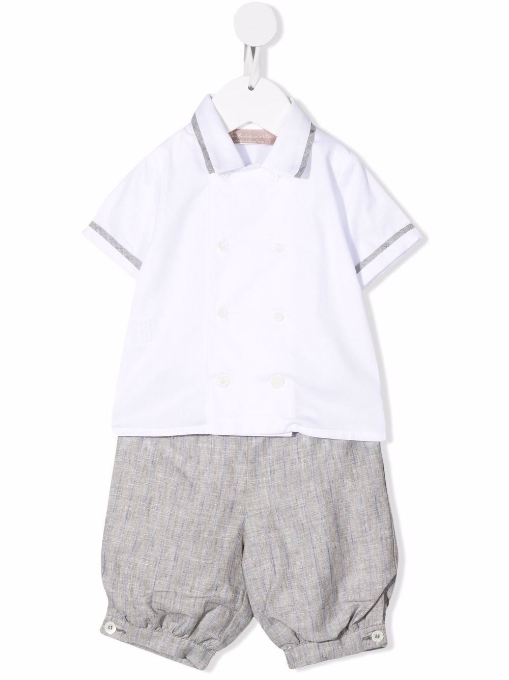 

La Stupenderia double-breasted shirt and short set - White