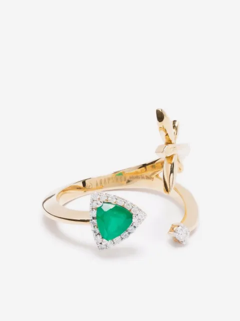 Anapsara 18kt yellow gold Micro trinity diamond ring