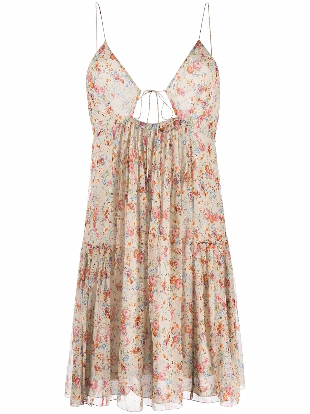 

Dsquared2 vestido midi de seda con estampado floral - Neutro