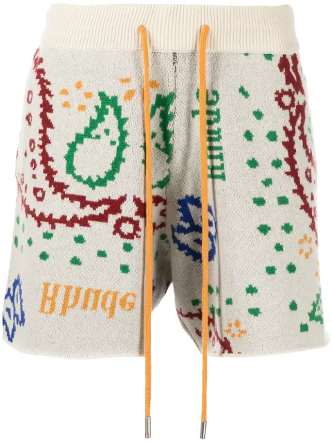 RHUDE shorts tejidos de intarsia