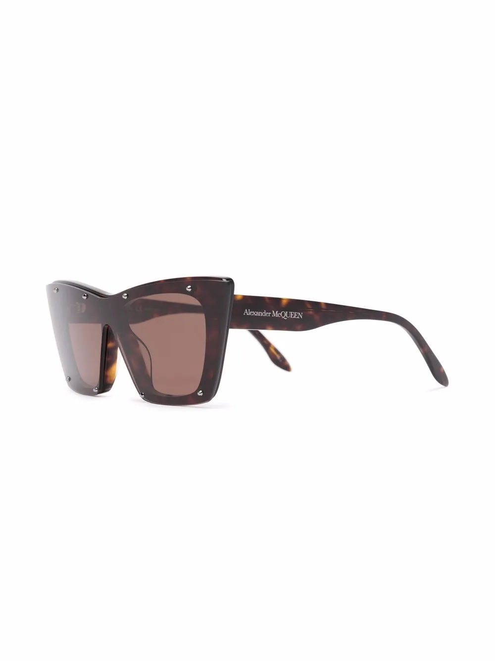Alexander McQueen Eyewear Zonnebril met schildpadschild design - Bruin