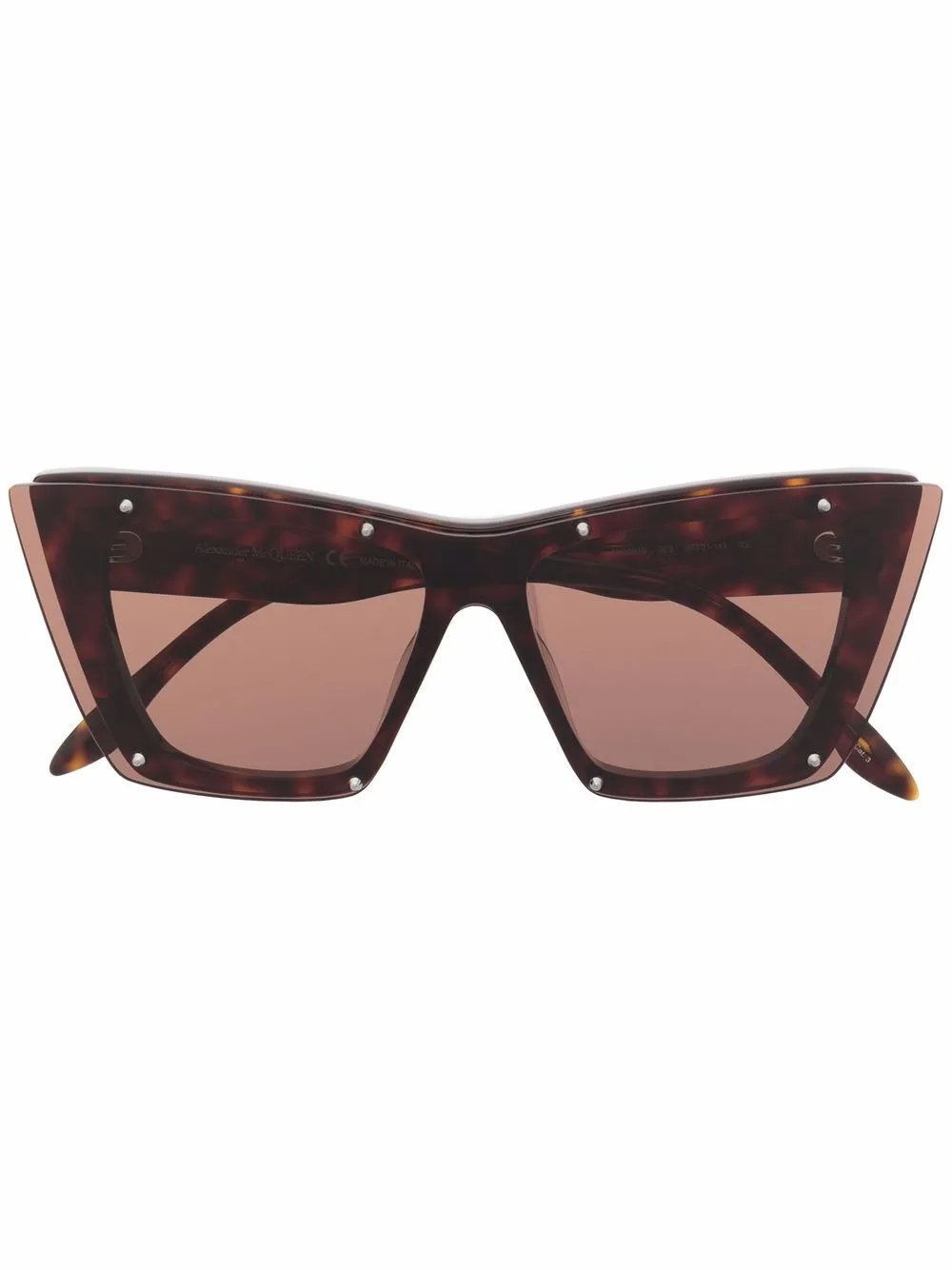 Alexander McQueen Eyewear tortoiseshell logo print sunglasses - Brown