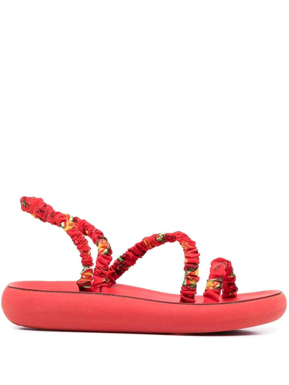 

Ancient Greek Sandals sandalias Eleftheria con tira fruncida - Rojo