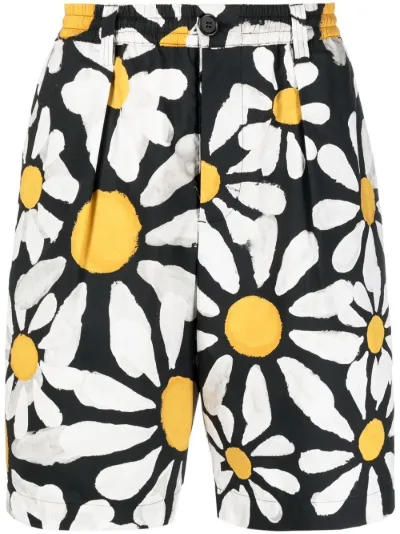 floral-print cotton bermuda shorts 