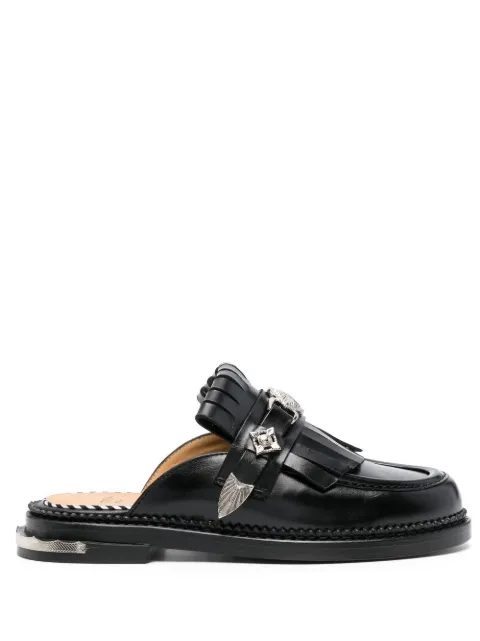 Toga Pulla fringed leather slippers