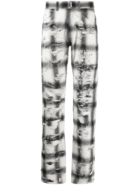 Givenchy ripped check trousers