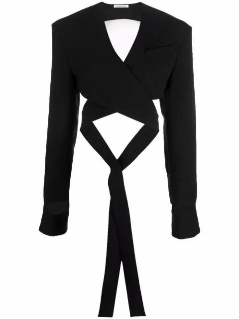 ALESSANDRO VIGILANTE cropped wrap blouse 