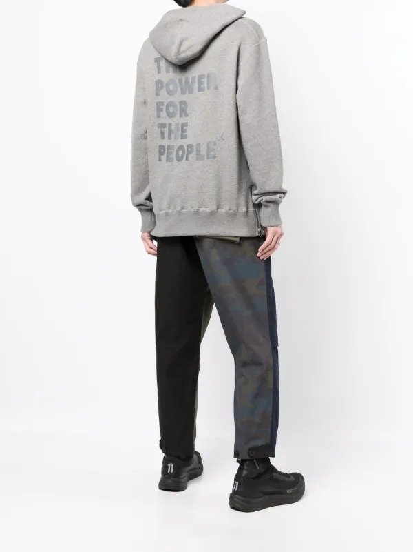 The Power For The People Rear logo-print Hoodie Grey FARFETCH PH