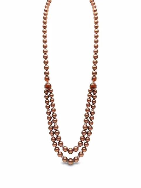 Yoko London 18kt rose gold Kaleidoscope Tahitian pearl and diamond necklace