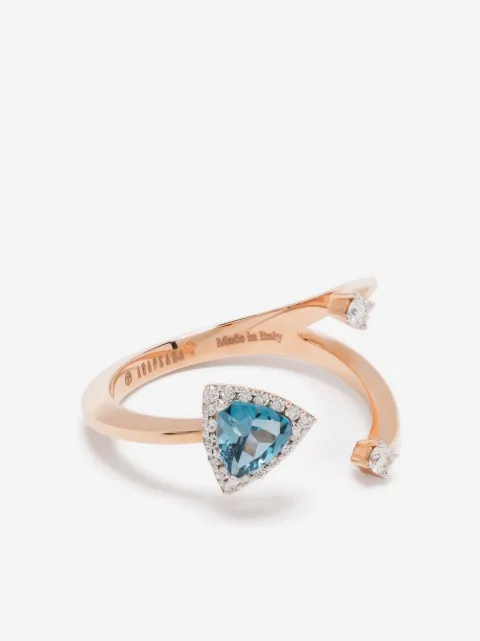 Anapsara 18kt rose gold Micro topaz and diamond ring